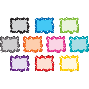 Distintivo pequeño diseño rectángulo de colores con puntos (30 uds) (TCR3098)