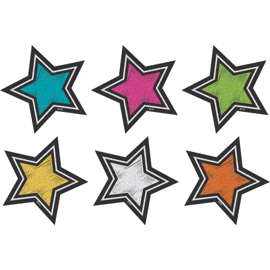 Distintivos pequeños estrellas - Chalkboard (30 uds) (TCR3554)