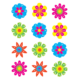 Distintivos de imágenes Flores divertidas (30 uds) (TCR5394)