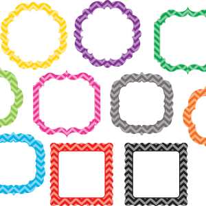 Distintivos de imágenes borde zig zag colores (30 uds) (TCR5413)