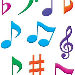 Distintivos de imágenes notas musicales colores (TCR5417)