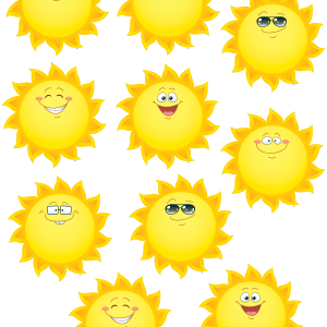 Distintivos de soles sonrientes (36 uds) (TCR5419)