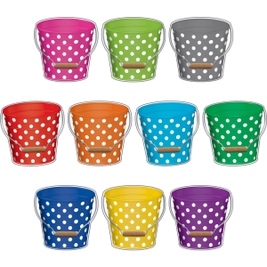 Distintivos de imágenes baldes de colores (30 uds) (TCR5631)