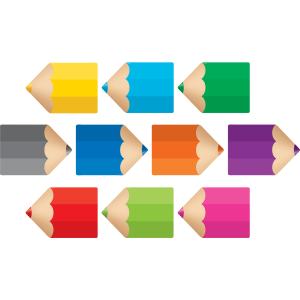 Distintivos de imágenes lápices color (36 uds) (TCR5655)