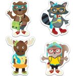 Distintivos animales hipster (36 uds) (CD120214)