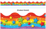Borde de pizarra arco iris y estrellas (10,89 metros) (T92332)