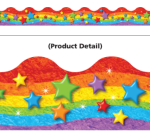 Borde de pizarra arco iris y estrellas (10,89 metros) (T92332)