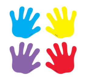 Distintivos pequeños manitas colores (T10831)