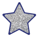 Recortes de imágenes estrellas brillantes plateada (36uds)(CD120570)