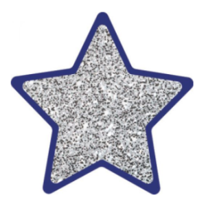 Recortes de imágenes estrellas brillantes plateada (36uds)(CD120570)