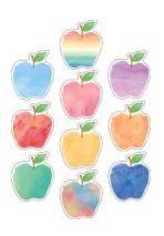 Distintivos de imágenes manzanas colores (30 uds) (TCR5611)