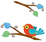 Distintivo adhesivo diseño pájaro boho (CD150022)