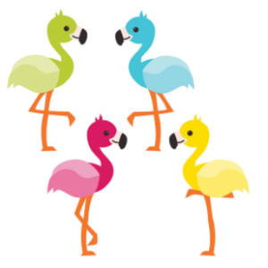 Distintivos pequeños Flamingos (36 uds) (CD120211)