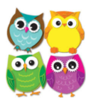 Distintivos pequeños búhos colores (36 uds) (CD120195)