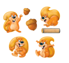 Recortes de imágenes Ardillas y nueces (72 piezas) (T10653)