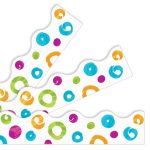 Borde de pizarra blanco con circulos de colores(10,89 metros) (T92685)