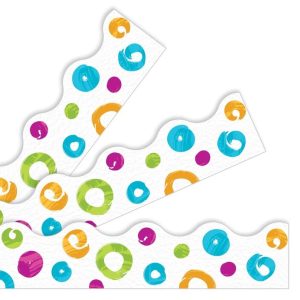 Borde de pizarra blanco con circulos de colores(10,89 metros) (T92685)