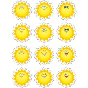 Distintivos pequeños soles variados (30 uds) (TCR5422)