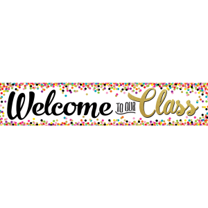 Banner de Welcome to our class diseño confetti (TCR3606)