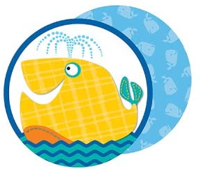 Distintivo pequeño ballena en circulo (CD120144)