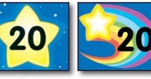 Números calendario diseño estrella/arcoiris (CD5445)