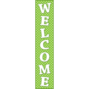 Banner de Welcome verde con puntos blancos (TCR4854)