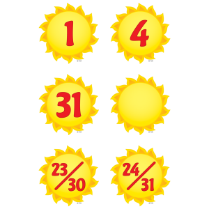 Números calendario diseño sol (TCR5424)