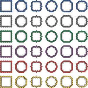 Distintivos pequeños con borde colores (30 uds) (TCR5795)