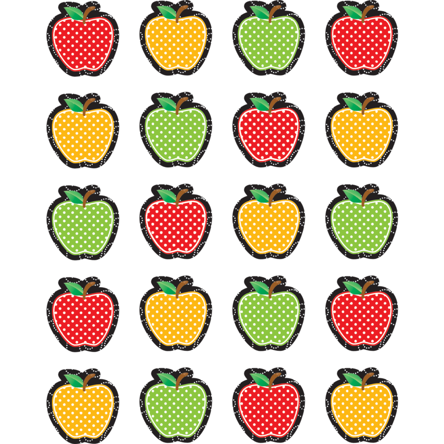 Calcomanias de manzanas con puntos (120 stickers) (TCR5912)