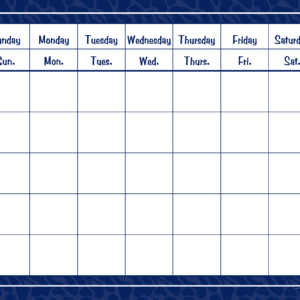 Afiche planificador mensual grande borde azul (FST4806)