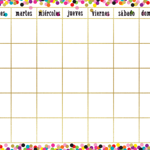 Afiche calendario en español confetti (43x56cm) (TCR7949)