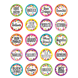Calcomonias en español diseño confetti (120 stickers) (TCR8725)