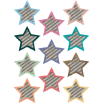 Distintivos pequeños estrellas gris con borde colores (TCR8860)