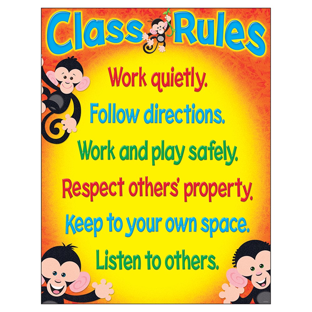 Afiche Reglas de clase monos - Mischief (ING) (T38440)