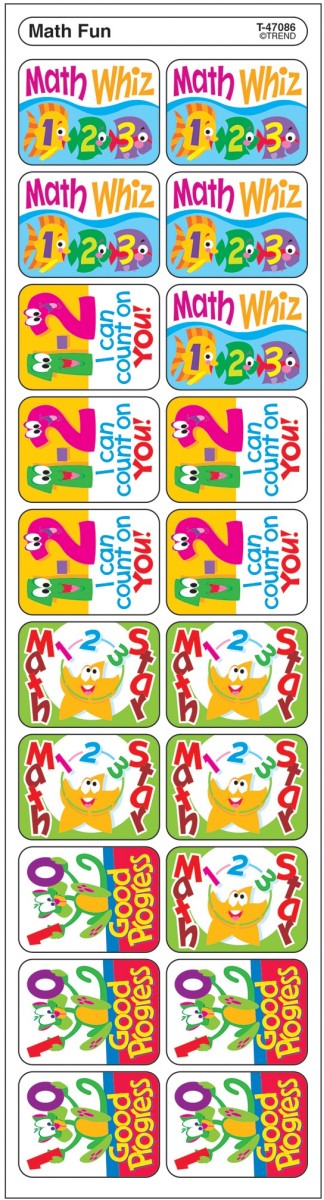 Calcomanías diversión Matemáticas (ING)(100 Stickers) (T47086)