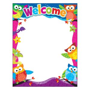 Afiche Welcome diseño buhos (T38451)