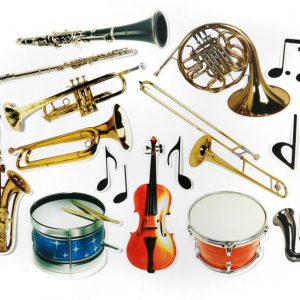 Figuras ambos lados instrumentos musicales (EU840313)