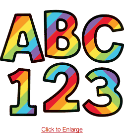 Letras, números y símbolos para rotular. Arcoiris (CD130082)