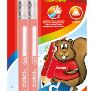 LAPIZ DE GRAFITO COACH BLISTER 2 UDS +TAJADOR GRATIS KORES