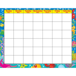 Afiche grande planificador mensual fondo marino (T27021)