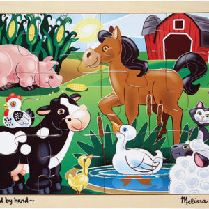 Rompecabezas de madera de la granja (12 piezas)