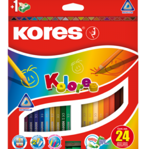 Lápiz de color 24 largo triangular KORES (93324)