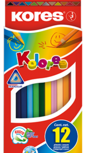 Lápiz de color 12 largo triangular KORES (93312)