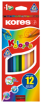 Lápiz de color 12 largo triangular KORES (93312)
