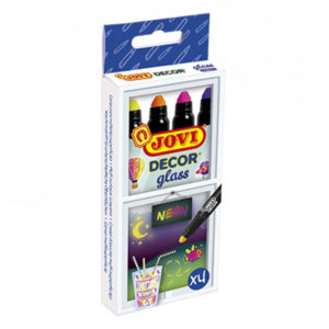 MARCADOR VIDRIO #1904N GEL NEON GLASS 4 COLORES JOVI