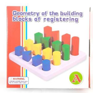 Juego de encastre de madera, tamaños y colores.