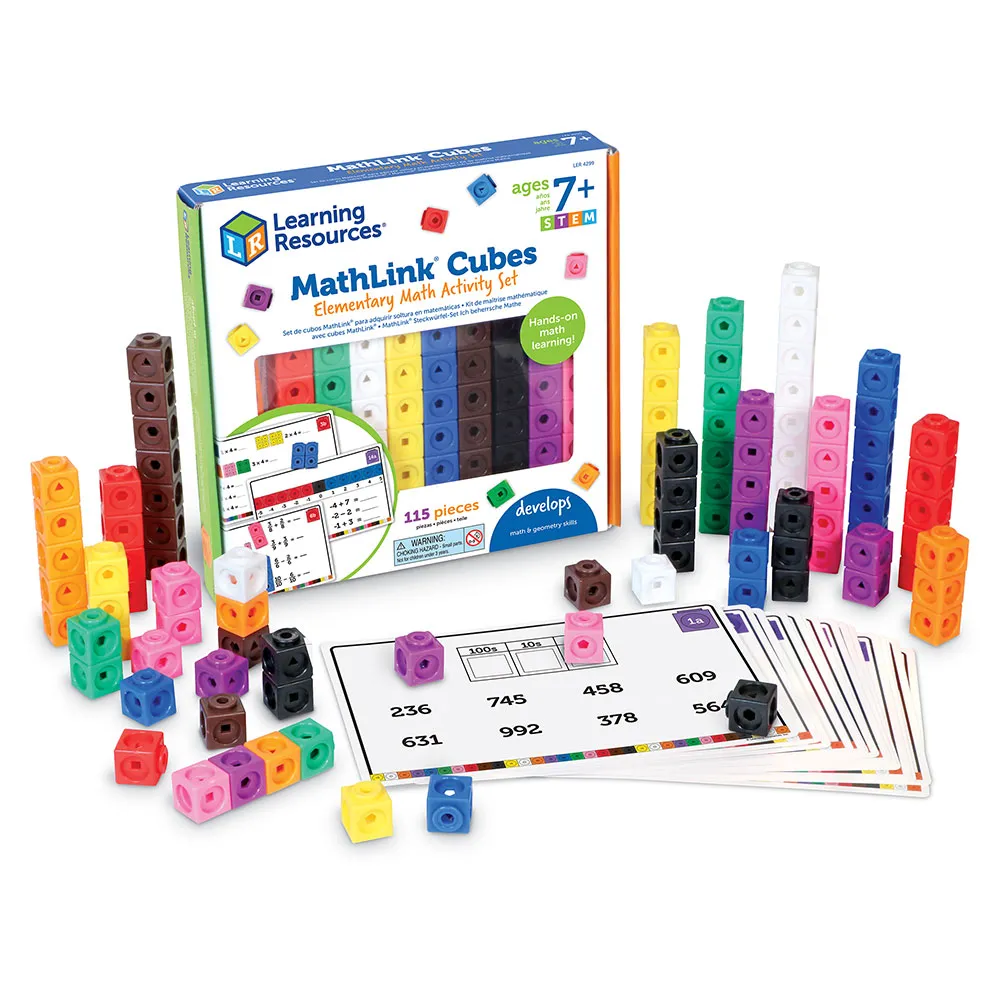Juego de actividades matemáticas elementales MathLink® Cubes (LER4299)