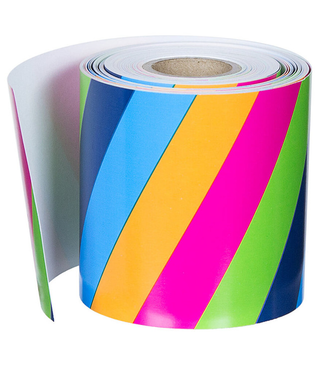 36' Colorful Stripes Rolled Straight Bulletin Board Borders (CD108217)