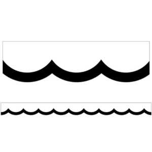 Borde de pizarra Simply Stylish Black & White Wavy Line (CD108357)