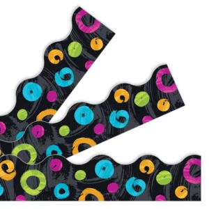 Borde de pizarra Color Harmony Swirl Dots on Black (T92691)